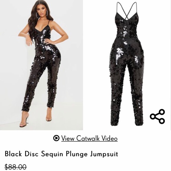 pretty little thing sequin jumpsuit